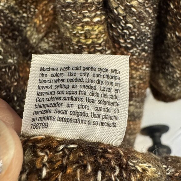 ANA Short-Sleeve Waterfall Cardigan Brown GUC - Picture 7 of 7